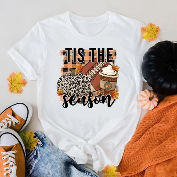 Hot Trending Tis The Season Shirt, Fall Pumpkin Shirt, Football Shirts for Women, Cute #27 Design Preview Only