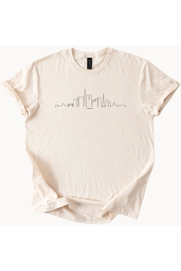 Hot Trending Tokyo Skyline Graphic T-Shirt Japan City Outline Tee Design Preview Only