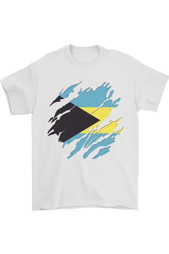 Hot Trending Torn Bahamas Flag Bahamians Day Football T-Shirt Design Preview Only