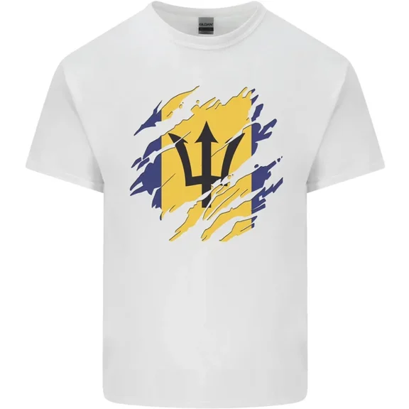 Hot Trending Torn Barbados Flag Barbadians Day Football T-Shirt Design Preview Only