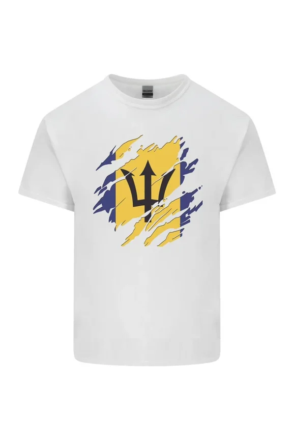 Hot Trending Torn Barbados Flag Barbadians Day Football T-Shirt Design Preview Only