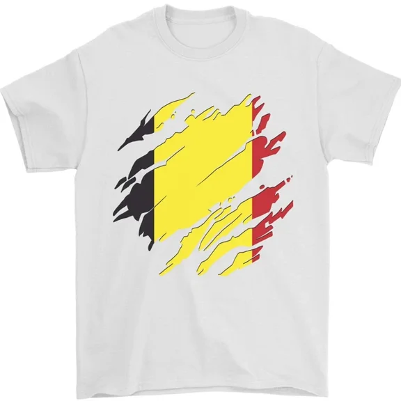 Hot Trending Torn Belgium Flag Belgian Day Football T-Shirt Design Preview Only