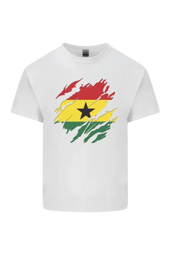 Hot Trending Torn Ghana Flag Ghanaian Day Football T-Shirt Design Preview Only