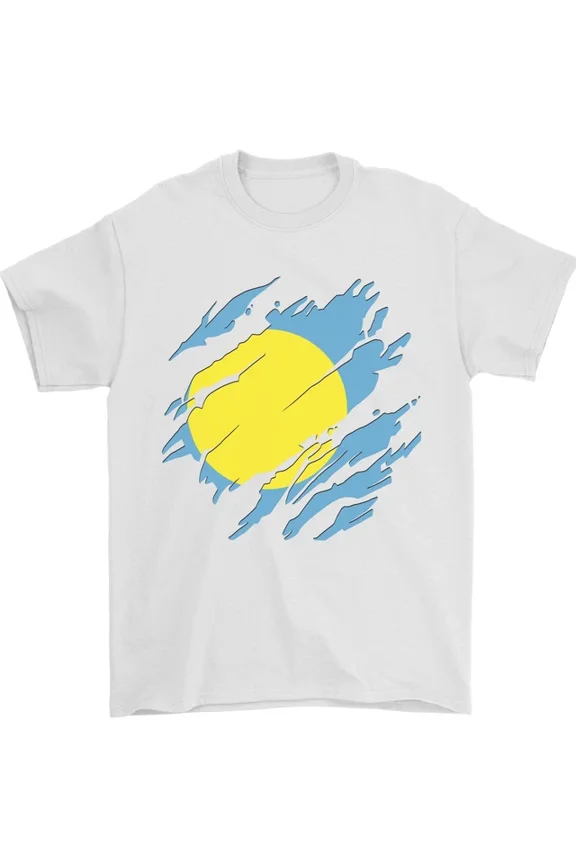 Hot Trending Torn Palau Flag Palauan Day Football T-Shirt Design Preview Only
