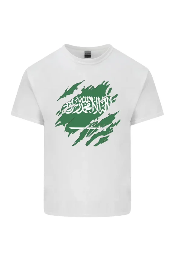 Hot Trending Torn Saudi Arabia Flag Arabian Day Football T-Shirt Design Preview Only