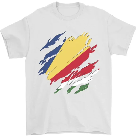 Hot Trending Torn Seychelles Flag Seychellois Day Football T-Shirt Design Preview Only