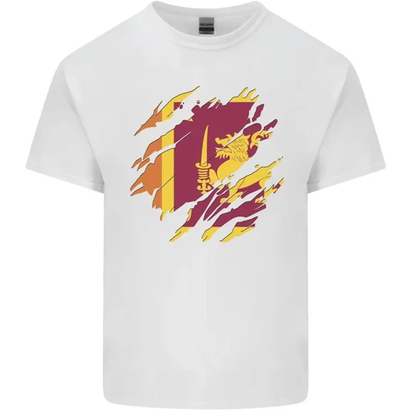 Hot Trending Torn Sri Lankan Flag Sri Lanka Day Football T-Shirt Design Preview Only