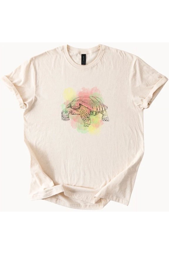 Hot Trending Tortoise Tee Watercolor Shell Reptile Shirt Design Preview Only