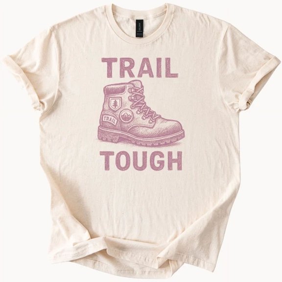 Hot Trending Trail Tough Hiking Boot Tee Adventure Outdoors Hiker Gift Design Preview Only