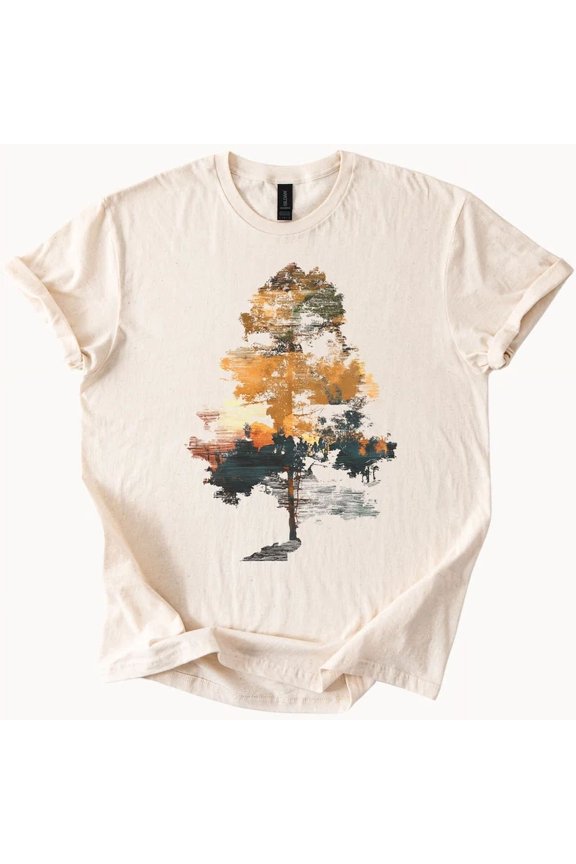 Hot Trending Tree Graphic T Shirt Nature Landscape Tee Outdoors Clothing Design Preview Only