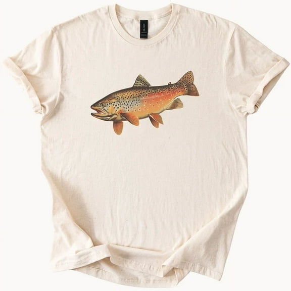Hot Trending Trout Graphic T Shirt Fishing Lover Tee Nature Gift Design Preview Only