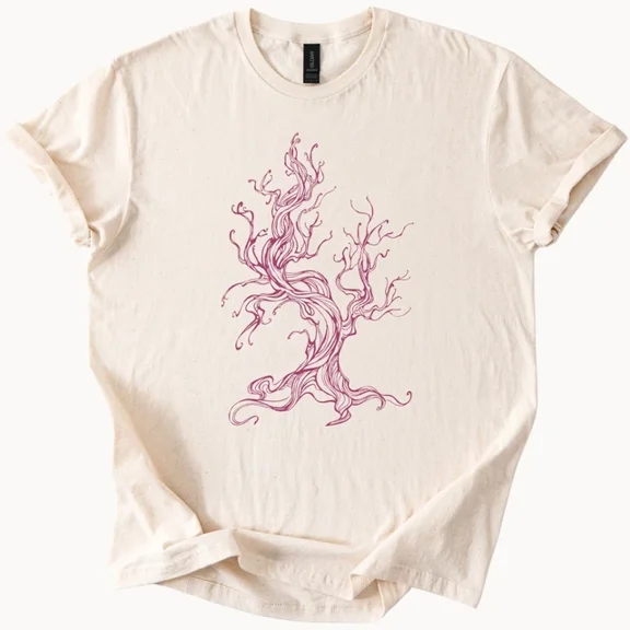 Hot Trending Twisted Bare Tree Graphic T Shirt Unique Design Tee Top Design Preview Only