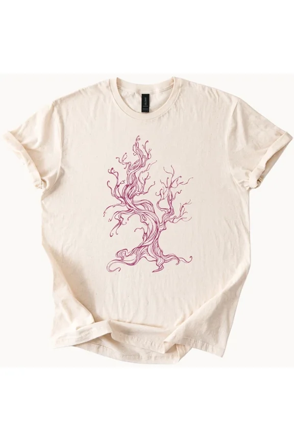 Hot Trending Twisted Bare Tree Graphic T Shirt Unique Design Tee Top Design Preview Only