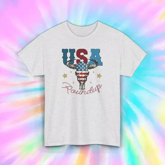 Hot Trending USA Roundup T-Shirt | Longhorn Graphic | Western Cowboy Design Preview Only