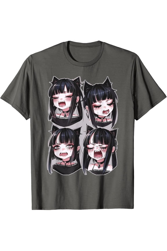Hot Trending Uwu Cat, Goth Cat Girl Cute Anime Aesthetic Charming Graphic T-Shirt Vintage Tee -Birthday Gifts