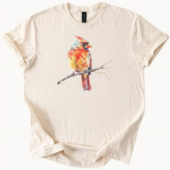 Hot Trending Vibrant Cardinal Bird Watercolor Tee Nature Lover Gift Idea Design Preview Only