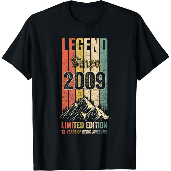 Hot Trending Vintage 13 Birthday Gifts Legend Since 2009 Limited Edition T-Shirt Vintage Tee -Birthday Gifts