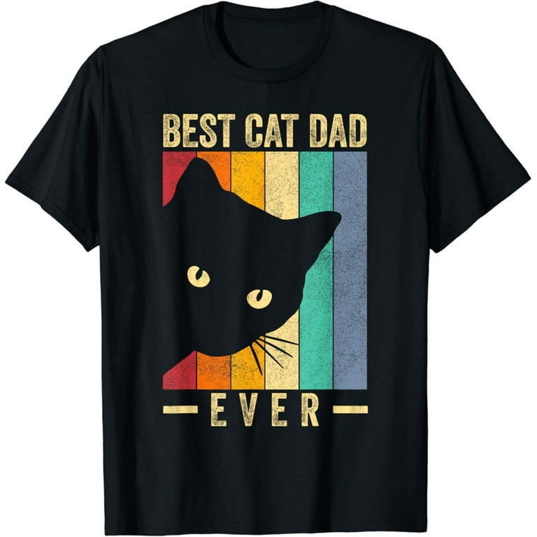 Hot Trending Vintage T-shirt Best Cat Dad Ever Retro Vintage Cat