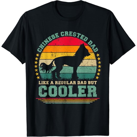 Hot Trending Vintage T-shirt Chinese Crested Dad Like A Regular Dad Father's Day T-Shirt S-5XL - Trending Birrthday Tee Gifts Vintage Tee -Birthday Gifts