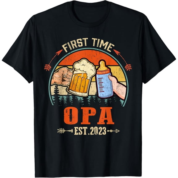 Hot Trending Vintage T-shirt Soon To Be Opa Est 2023 Vintage Fathers Day New Opa T-Shirt S-5XL - Trending Birrthday Tee Gifts Vintage Tee -Birthday Gifts