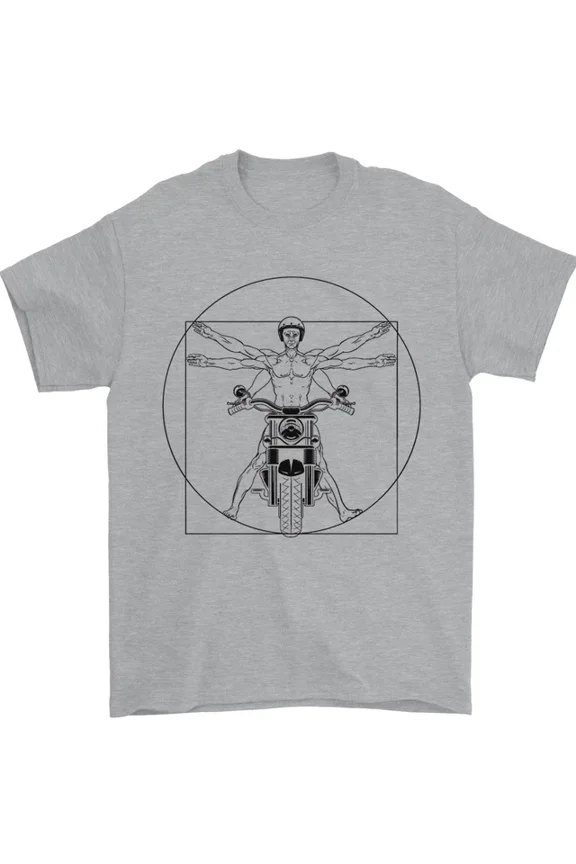 Hot Trending Vitruvian Biker Motorcycle Motorbike T-Shirt Design Preview Only