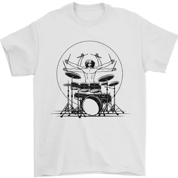 Hot Trending Vitruvian Drummer Funny Drumming Drum T-Shirt Design Preview Only