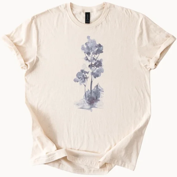 Hot Trending Watercolor Trees Tee Nature Graphic Shirt Artistic Top Design Preview Only