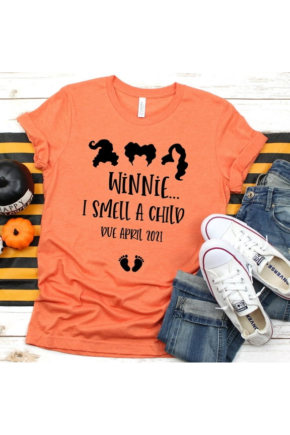 Hot Trending Winnie I Smell a Child Shirt, Halloween Pregnancy Announcement Reveal, Maternity Shirt, Due Date, Funny Halloween Shirt, Maternity Shirt Design Preview Only