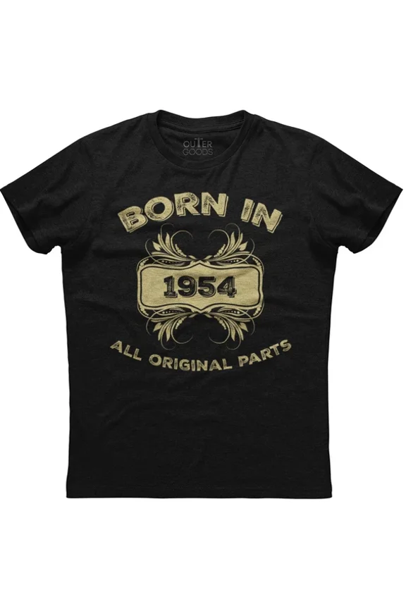 Hot Trending With Born In 1954 All Original Parts T-Shirt S-5Xl Birthday Gifts; For Men & Women