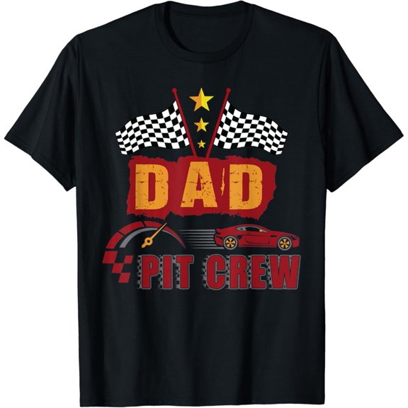 Hot Trending With Dad Pit Crew Tee With Car Graphic For Racing Car Father T-Shirt Design Preview Only