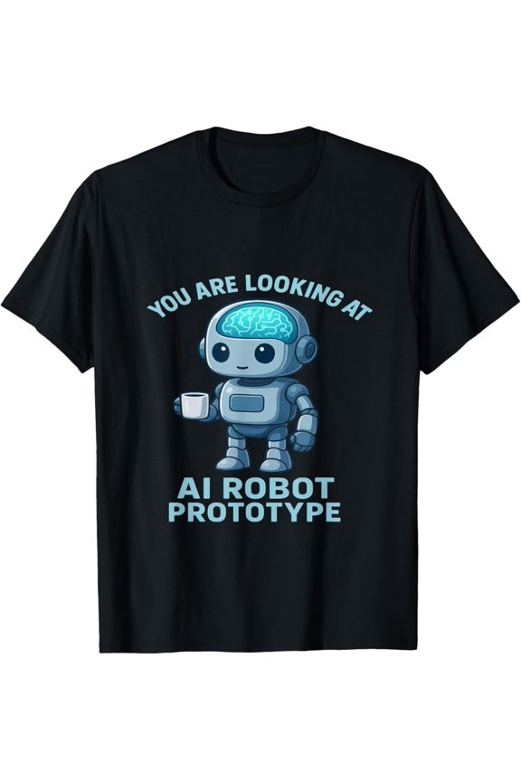 Hot Trending With Funny Ai Robot Prototype Geek Tech Humor Gift For Engineers T-Shirt Design Preview Only
