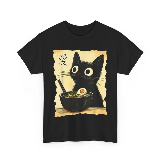 Hot Trending With Funny Cat Ramen Graphic Tee Japanese Kawaii Anime Cat ...