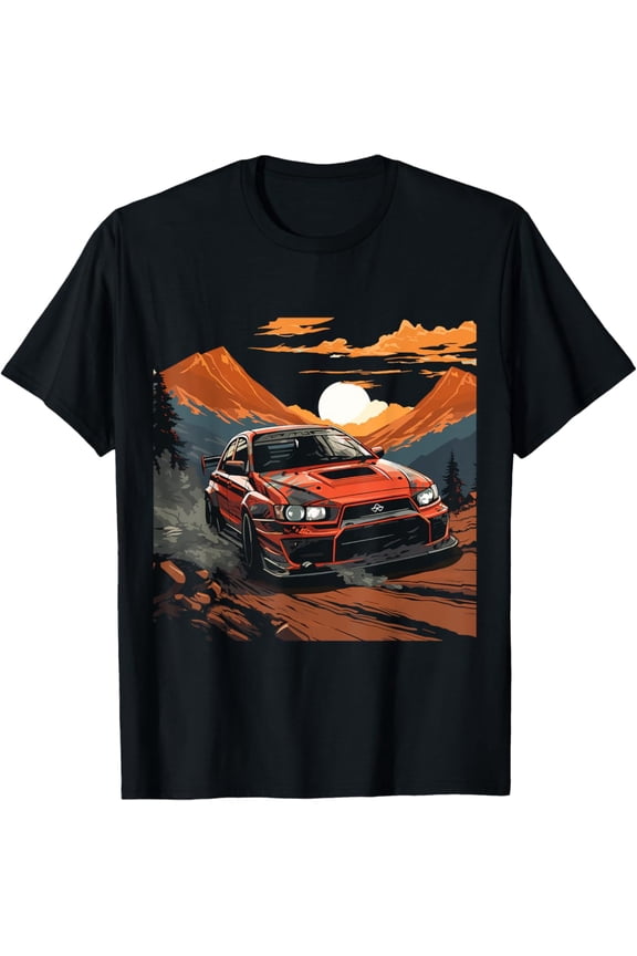 Hot Trending With Jdm Evo Car Drift Mountain Racing Car Lover Graphic T-Shirt Design Preview Only