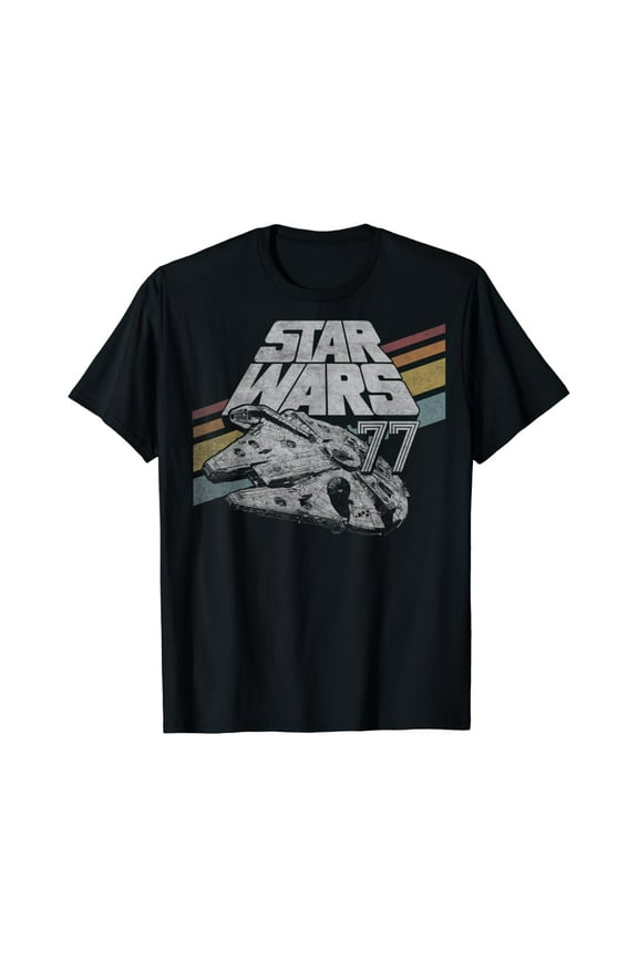 Hot Trending With Millennium Falcon 77 Retro Diagonal Stripes T-Shirt Design Preview Only