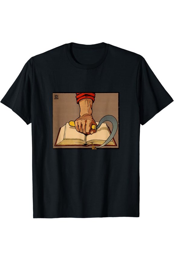 Hot Trending With Sickle And Book - Vintage Propaganda Poster - "To Have More" T-Shirt Design Preview Only
