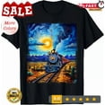 thumbnail image 1 of Hot Trending With Steam Engine Steam Train Vintage Van Gogh Locomotive Gift T-Shirt Birthday Gifts; For Men & Women, 1 of 5