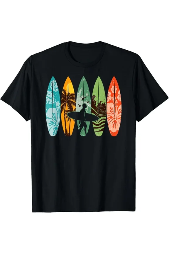 Hot Trending With Surfboarder Hawaii Wave Surfing Surfboard Lover Beach Surfer T-Shirt Birthday Gifts; For Men & Women