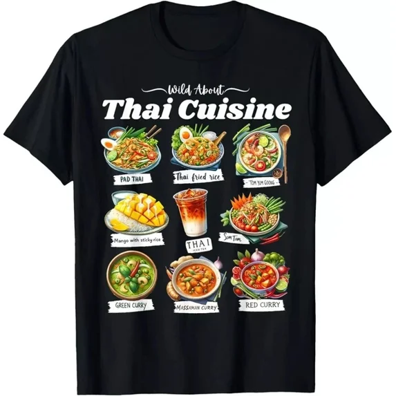 Hot Trending With Thai Cuisine Restaurant Foodie Crew Asian Food Art Matching T-Shirt S-5Xl Birthday Gifts; For Men & Women