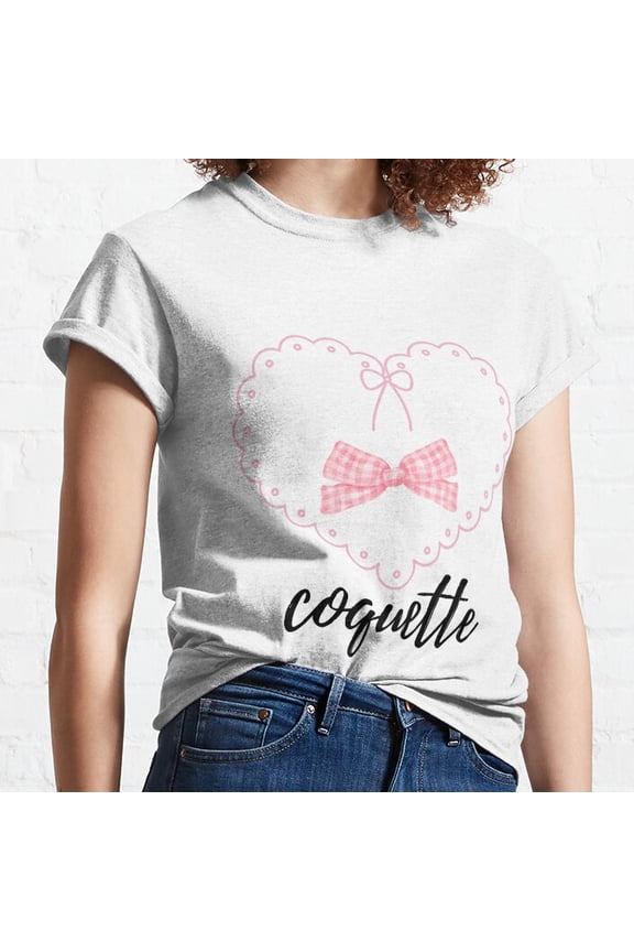 Hot Trending Y2K Pink Coquette Bow Heart Classic T-Shirt Vintage Birthday Gifts