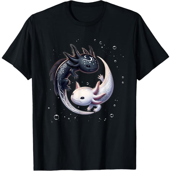 Hot Trending Yin Yang Axolotls Japanese Graphic Anime Art Axolotl Lover T-Shirt Vintage Tee -Birthday Gifts