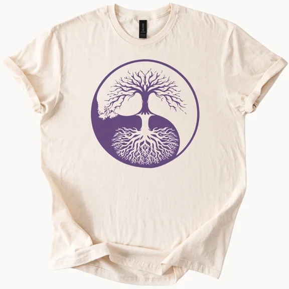 Hot Trending Yin Yang Tree Shirt Balance Nature Graphic Tee Design Preview Only
