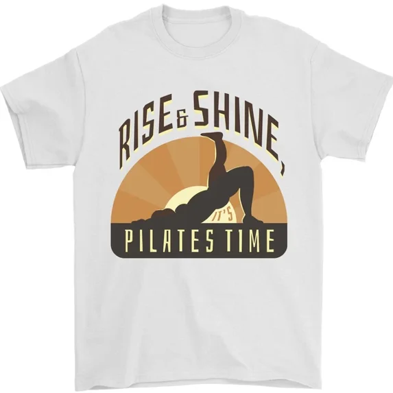 Hot Trending Yoga Rise and Shine Pilates Time Funny T-Shirt Design Preview Only