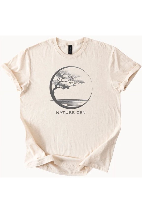 Hot Trending Zen Tree Shirt Nature Graphic Minimalist Tee Peaceful Top Design Preview Only