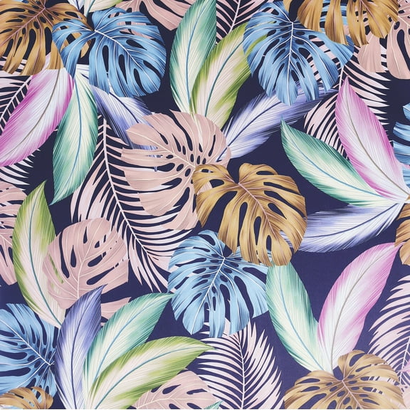 Hot Tropical Leaf Multi Wallpaper - 20.8 in. W x 33ft L - Double Roll