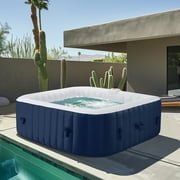 Hot Tub for 4-6 Person, Seizeen Outdoor Patio Large Inflatable Hot Tub Home SPA, with 130pcs Massage Jets, 910L, 2 Filters, Lockable Cover, Storage Bag, Max 104℉, 73in, Navy