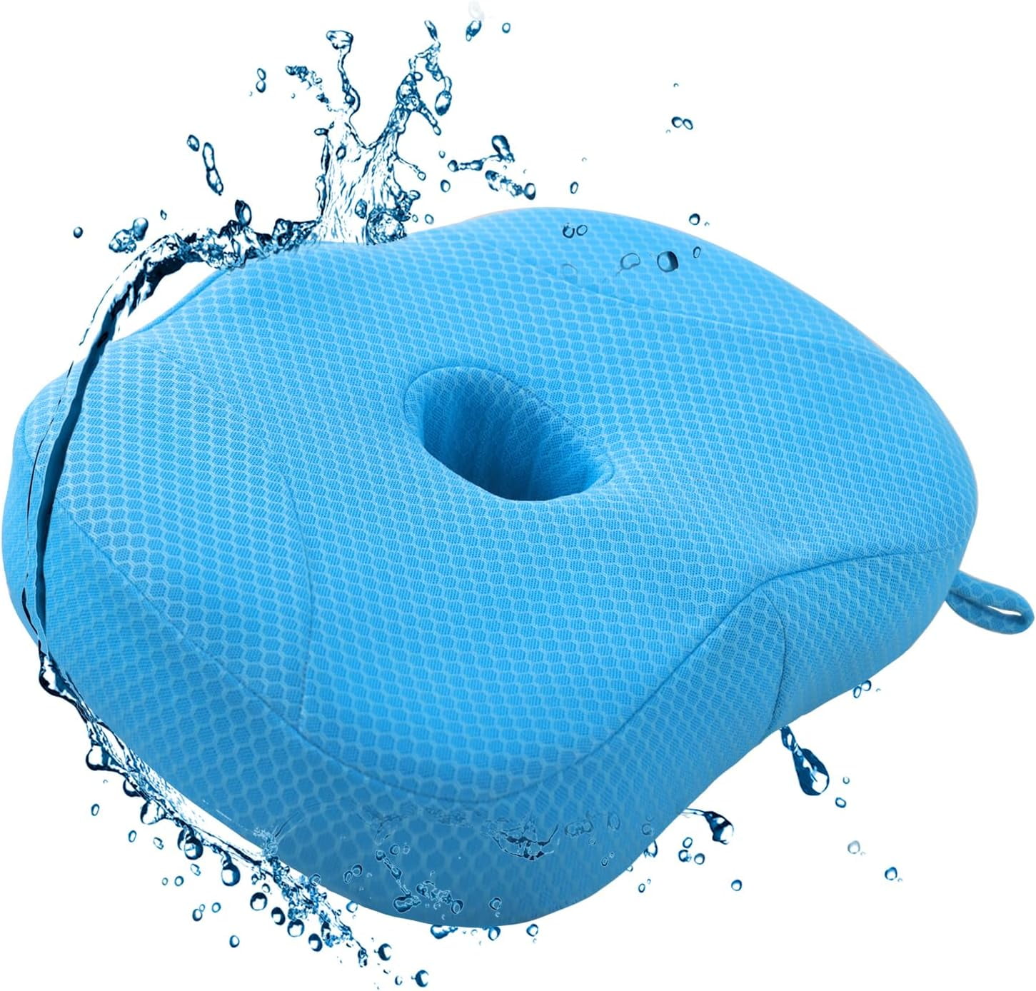 Hot Tub Booster Seat, Weighted Hot Tub Pillow with Powerful Non-Slip Suction Cups, 4D Air Mesh Ergonomic, Booster Cushion, Quick Dry Spa Pillow for Indoor Outdoor Hot Tub (Blue)