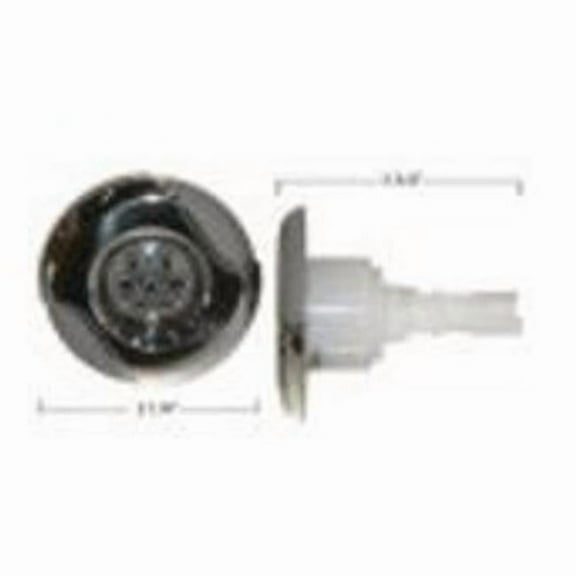 Marquis Spas 320-6746 3.61 7-Port Jet Insert with Wave & Hole Massage - Gray & Stainless