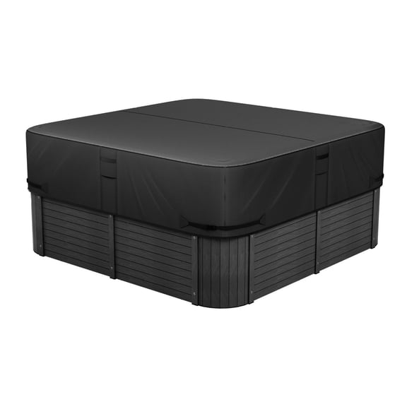 Hot Tub Cover 93x93x20 Inch, 600D Oxford Waterproof Spa Cover Protector, Square Hot Tub Covers for Outdoor Use, Heavy Duty Hot Tub Lid, Black