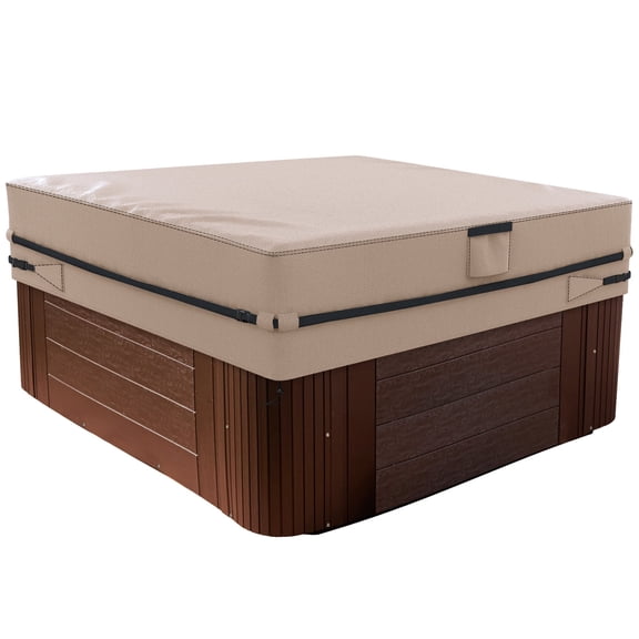 Hot Tub Cover,Full Coverage Heavy Duty Waterproof and Windproof Outdoor Spa Covers for 80 Inch Square Spa Set,Black