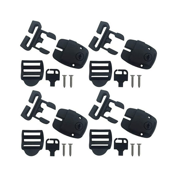 Hot Tub Cover Replacement Kit | 4-Piece Repair Set with Keys & Hardware | Locking Clip for 1-1.3 Inch Straps | Secure Spa Hot Spring Cover from Wind Damage